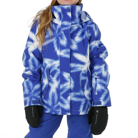 Roxy Girl Jetty Snowboarding Ski Jacket 10 M Hooded Waterproof Blue Floral Coat - Picture 13 of 13